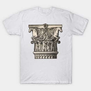 Greek column with winged horse Pegasus T-Shirt